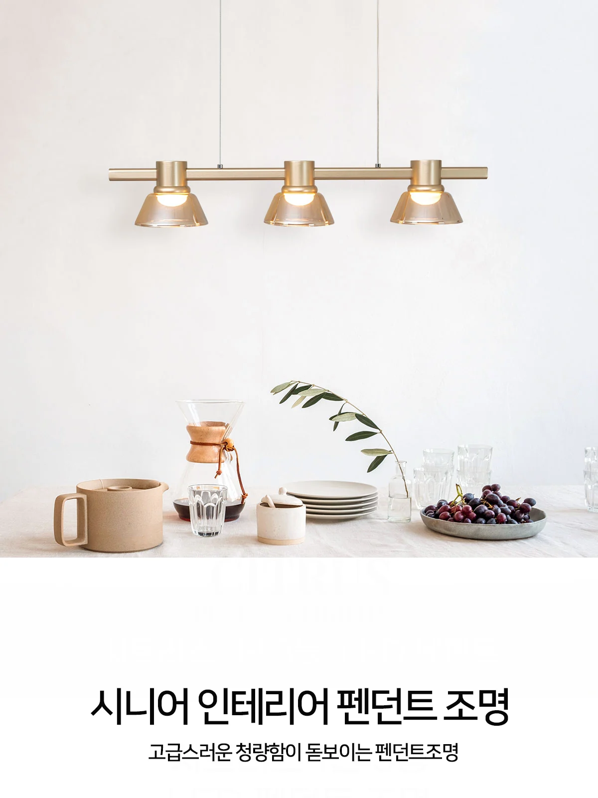 시트러스 1단 3등 LED 펜던트 제조사 상세 정보