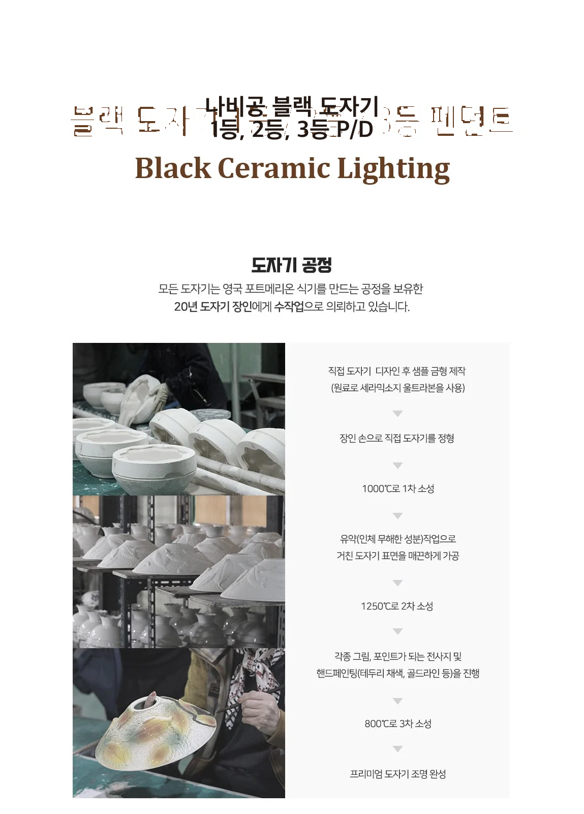 나비공 블랙 도자기 1등, 2등, 3등 P/D 제조사 상세 정보