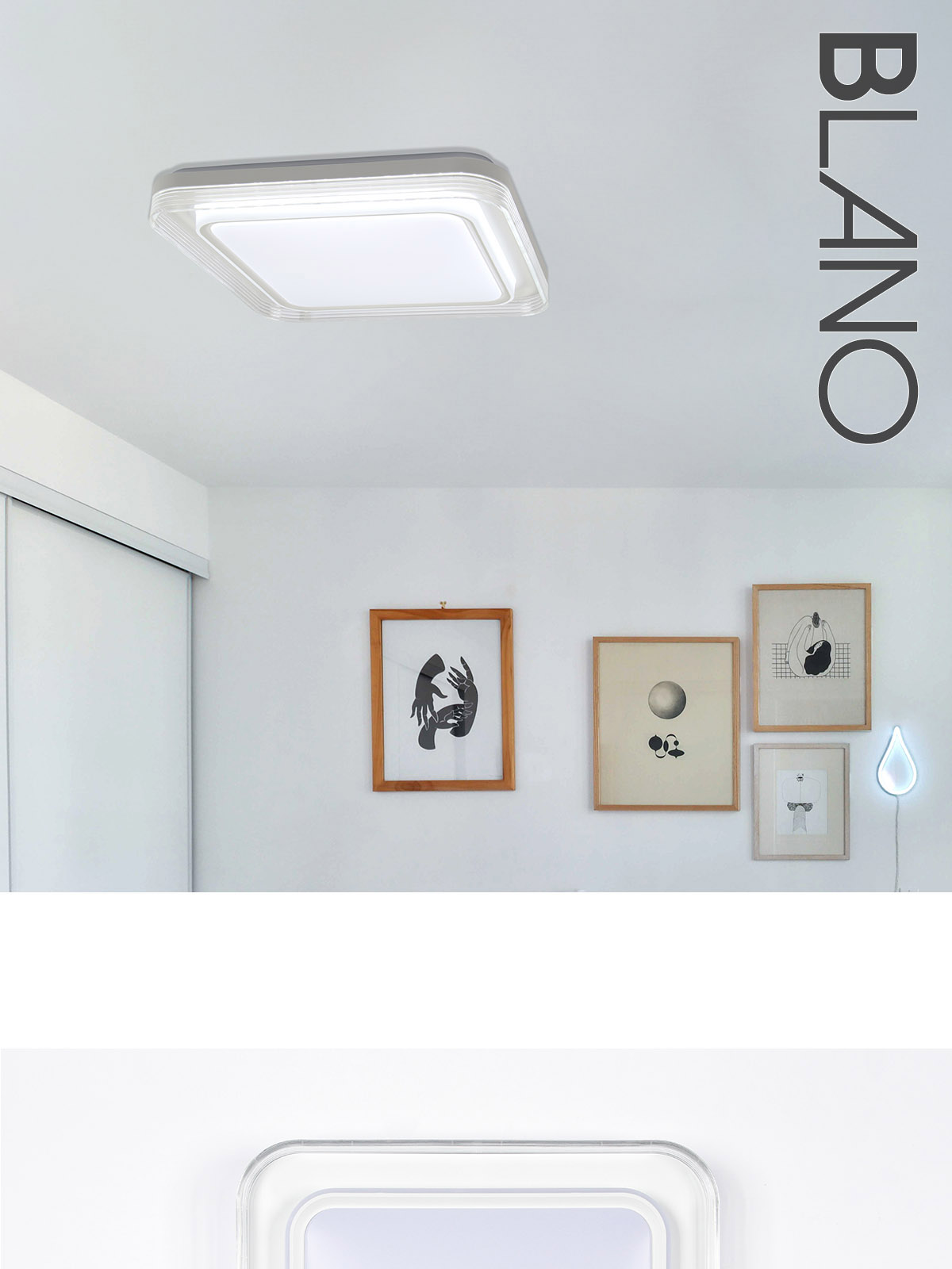 [AX-038] LED 블라노 리모컨 사각 방등 60W IoT 플리커로우 제조사 상세 정보