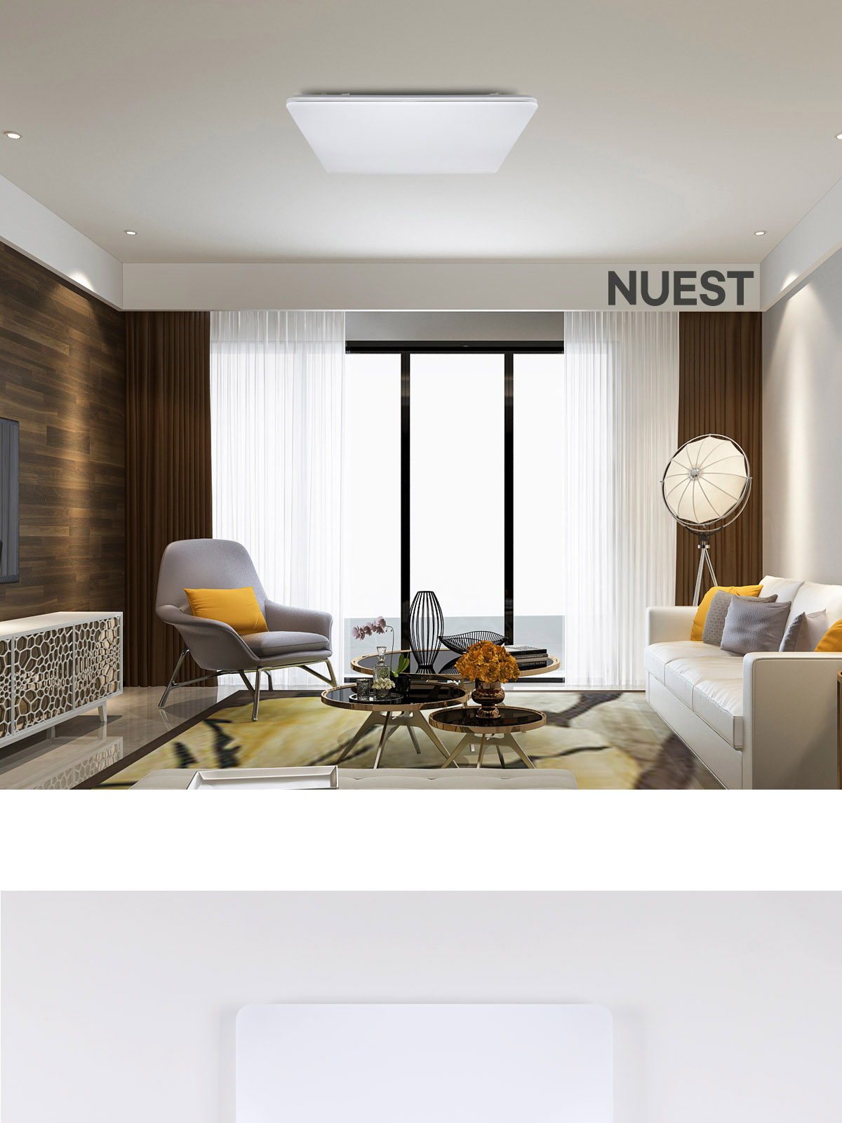 [AX-173] LED 뉴이스트 리모컨 거실등 750x750 120W IoT 플리커로우 제조사 상세 정보