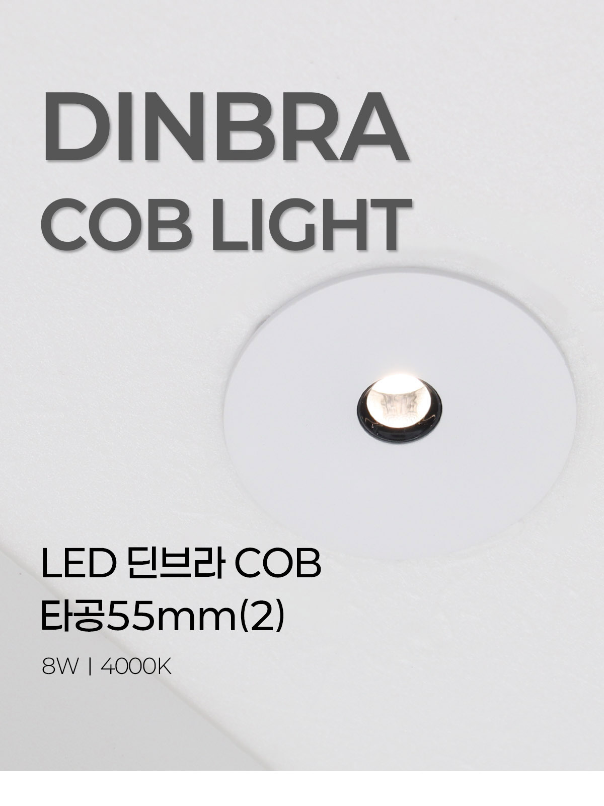 [CK-876] LED 딘브라 COB 핀홀 매입등 타공55mm(2) 8W 플리커로우 제조사 상세 정보