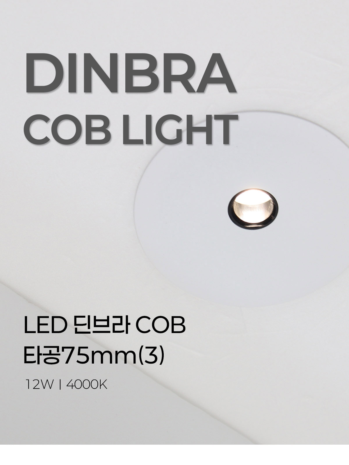 [CK-877] LED 딘브라 COB 핀홀 매입등 타공75mm(3) 12W 플리커로우 제조사 상세 정보