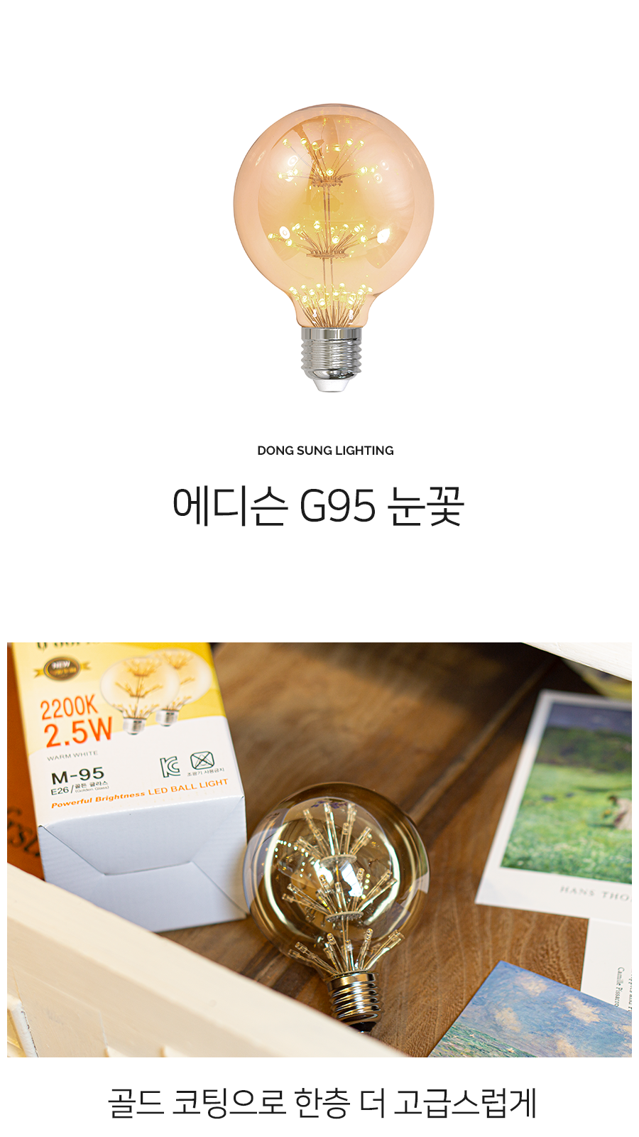 [CK-049] LED 에디슨 전구 G95 눈꽃 2.5W 제조사 상세 정보