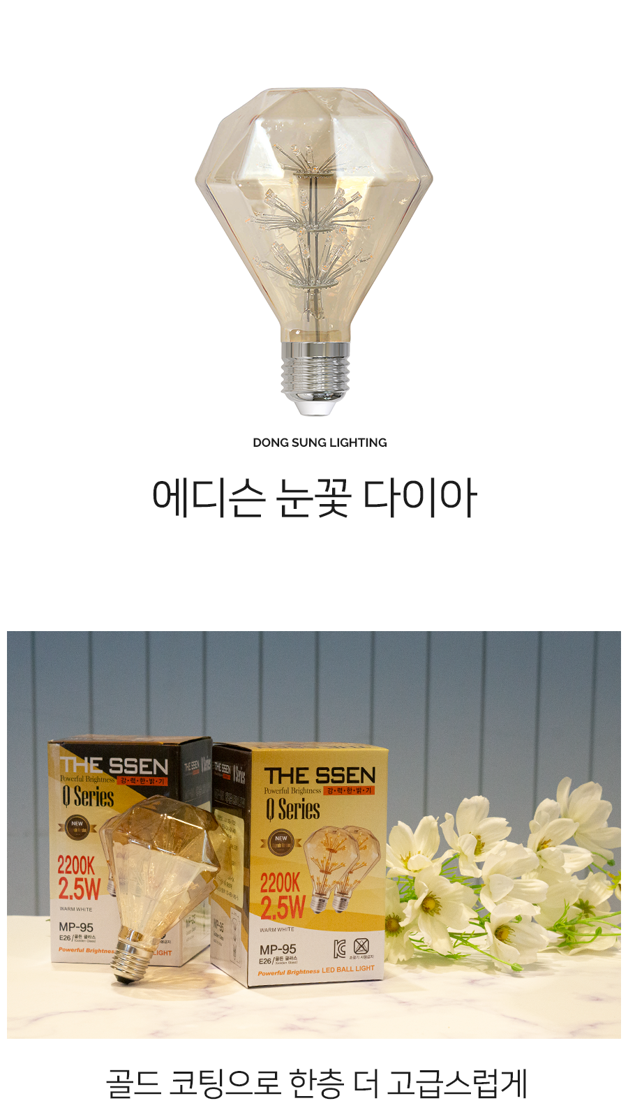 [CK-048] LED 에디슨 전구 눈꽃 다이아 2.5W 제조사 상세 정보