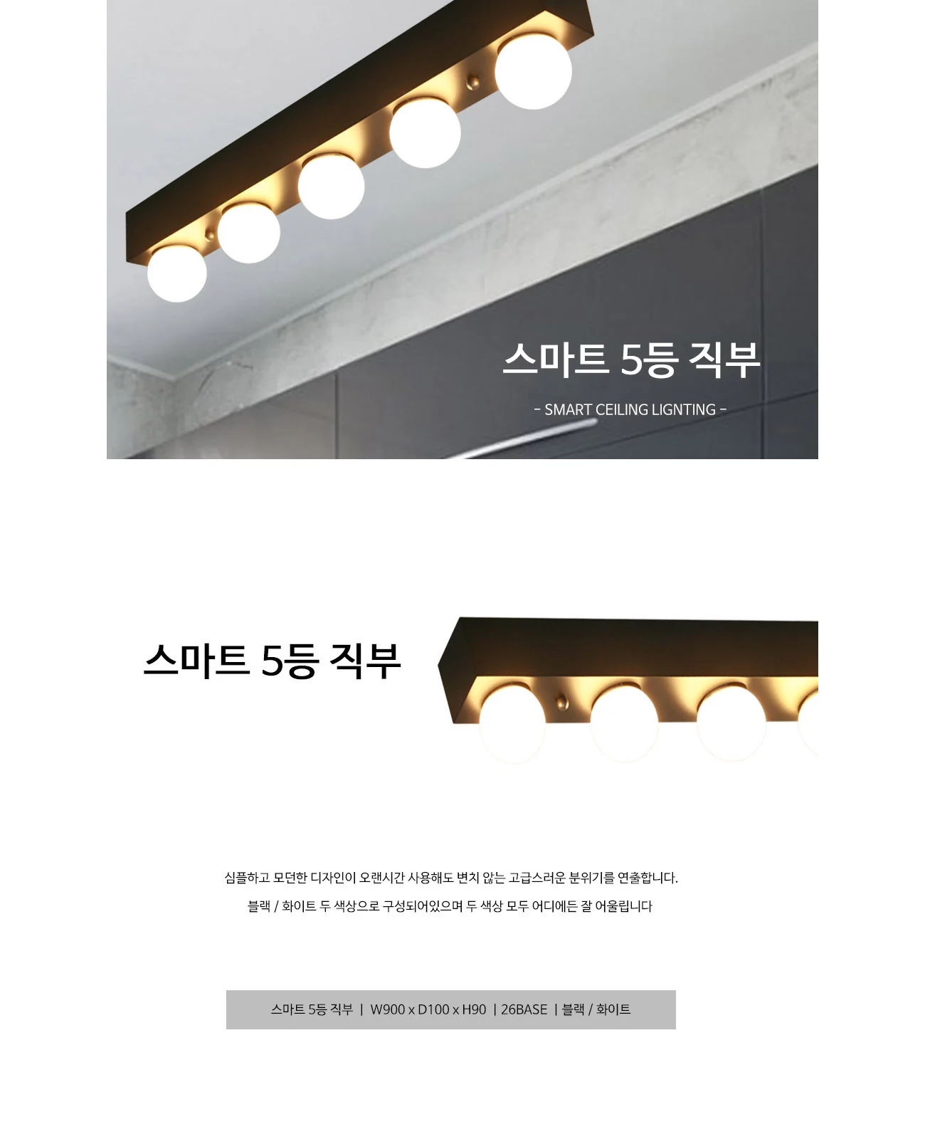 스마트 5등 직부 - 블랙, 화이트 제조사 상세 정보