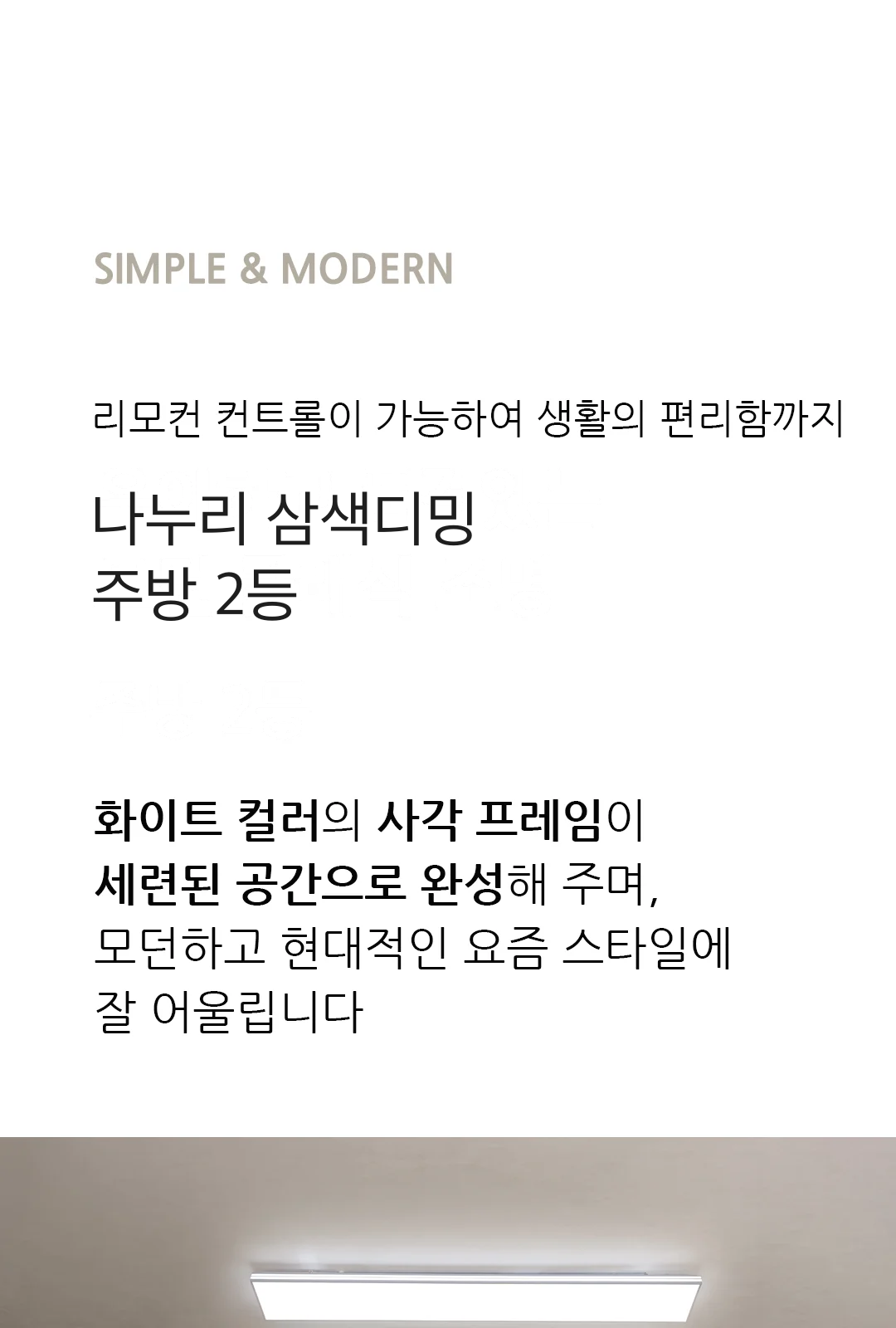 나누리 삼색디밍 주방 2등 제조사 상세 정보