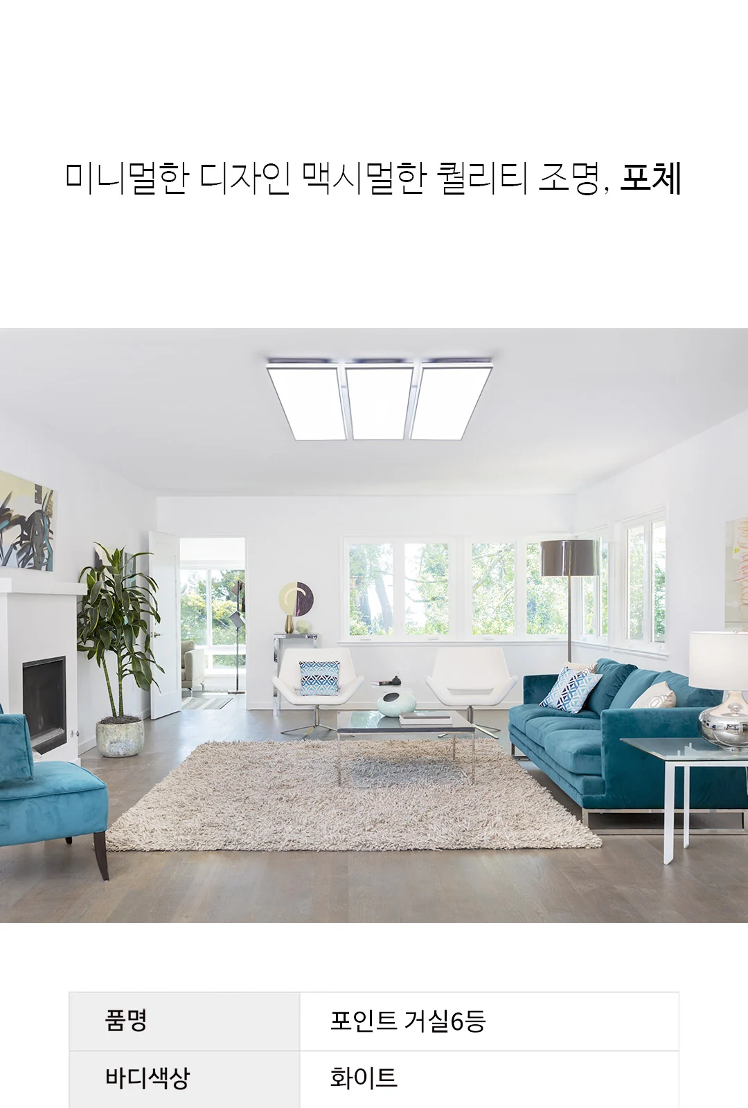 포인트 거실6등 제조사 상세 정보