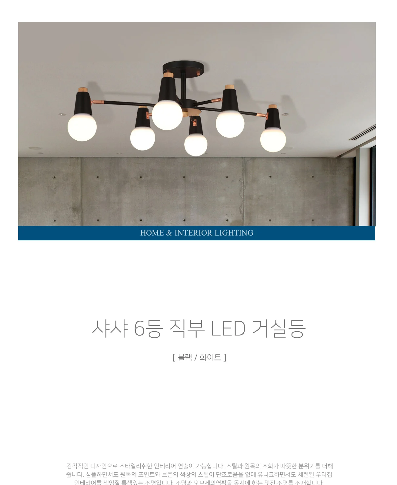 샤샤 6등 직부 [블랙/화이트] 제조사 상세 정보