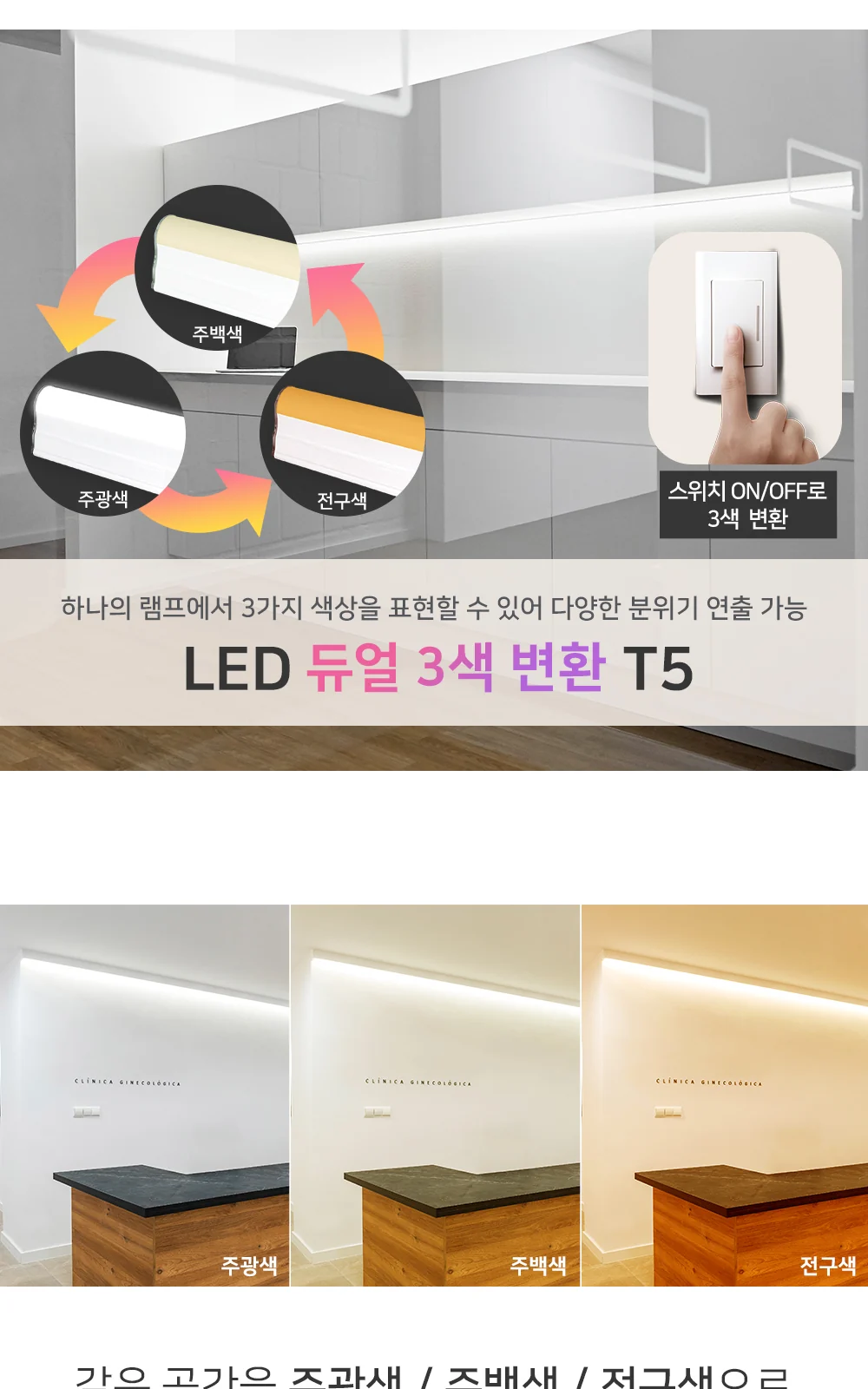 듀얼 삼색변환 T5 제조사 상세 정보