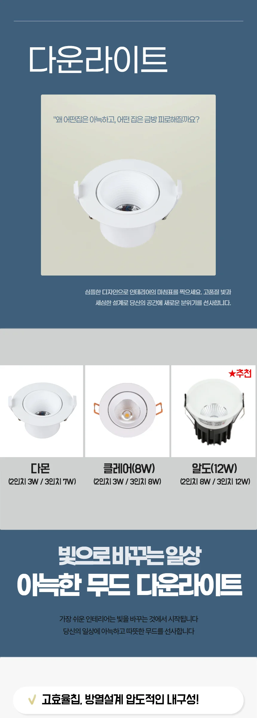 아키론 2인치 3인치 집중형매입등 천정매립등 제조사 상세 정보