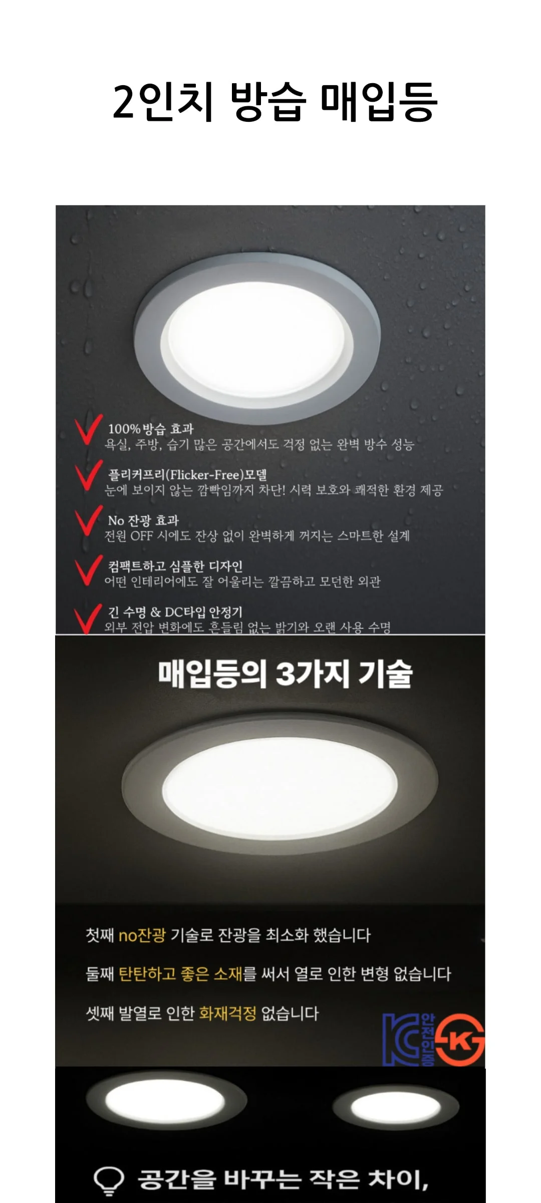 리츠코 방습 매입등 타공 50mm 2인치 제조사 상세 정보