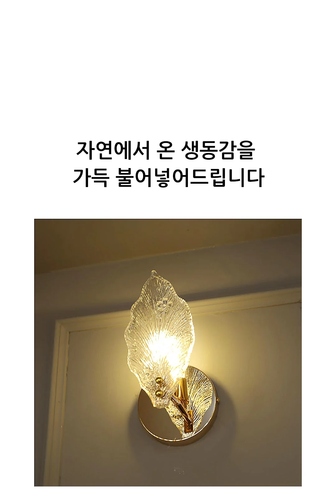 나뭇잎 골드 글레스 벽등 제조사 상세 정보