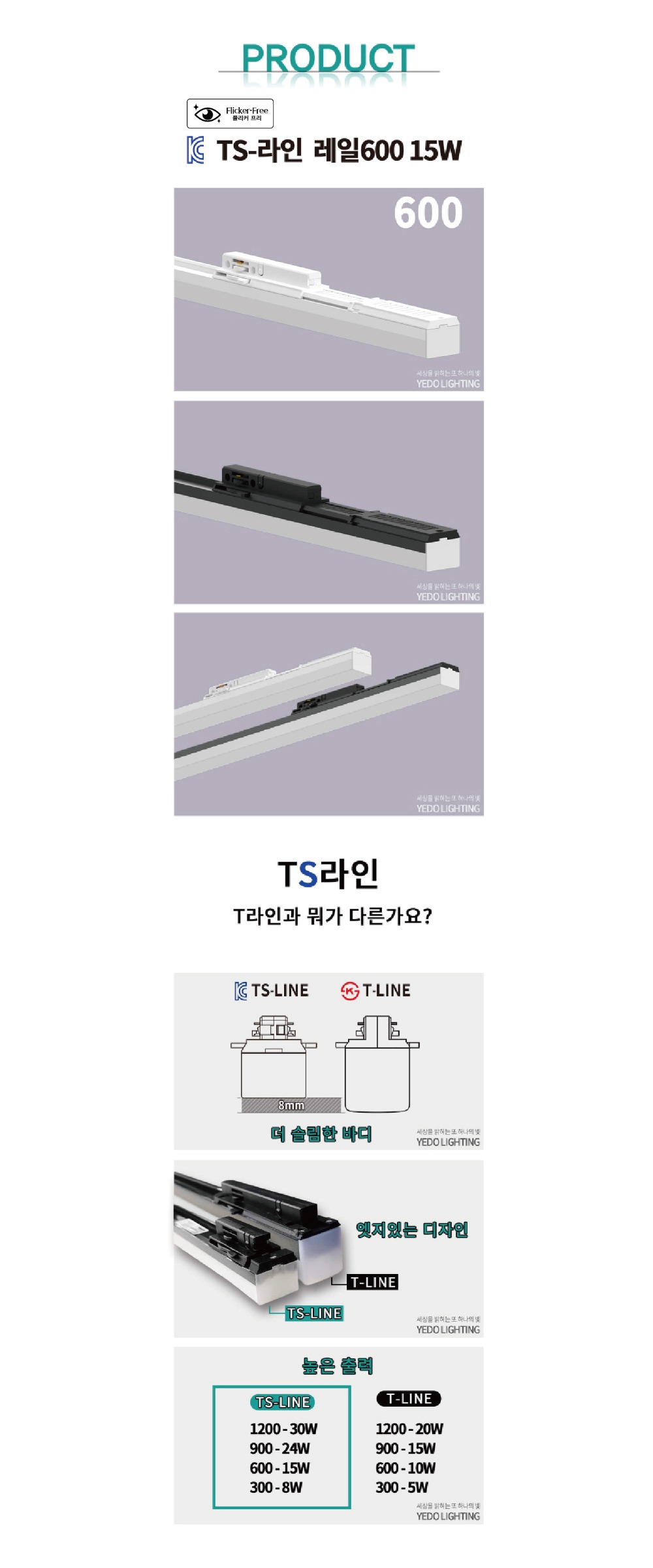 KC. TS-LINE(티에스라인) LED 15W 레일등 제조사 상세 정보