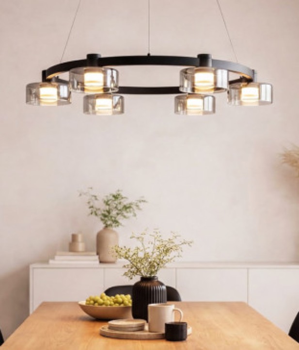 샤블리 LED 6등 식탁등, 펜던트조명 50W