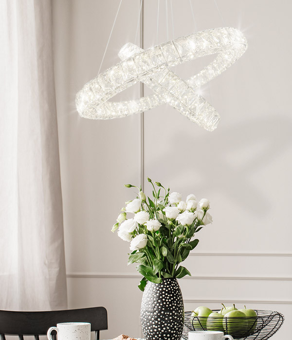 LED 크리스탈 2단 펜던트 50W[투명]