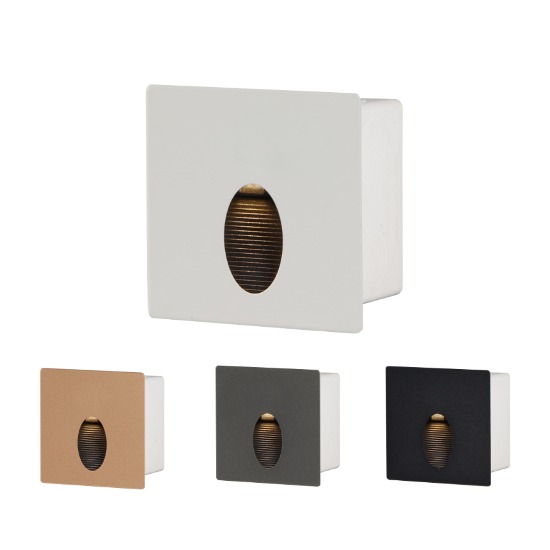 [CK-5061] LED 라온 사각 스텝등 타원형 3W 화이트 로즈골드 그레이 블랙 플리커로우