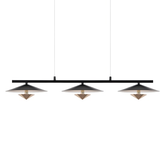 [BR-018] LED 레띠 3등 펜던트 블랙 30W 플리커로우