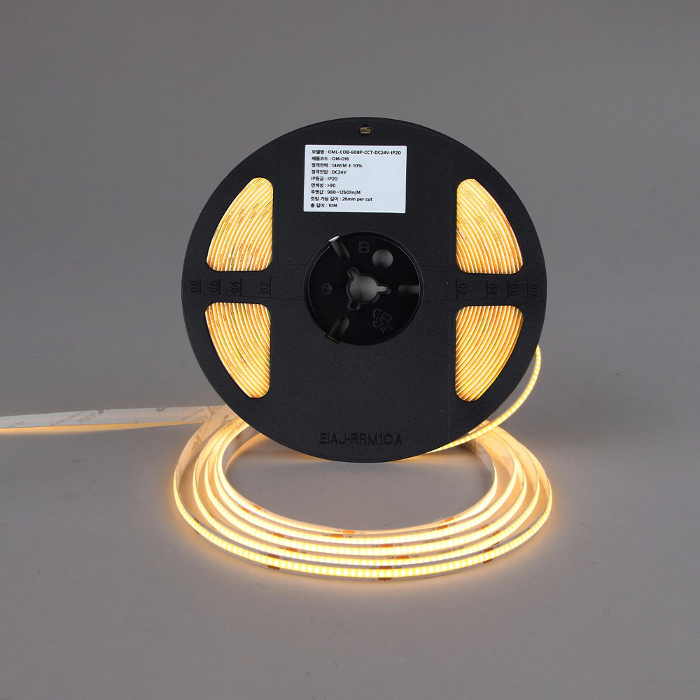 [OM-016] LED Ver-3 CCT 베디 COB 슬림 라인바 10M 플리커로우