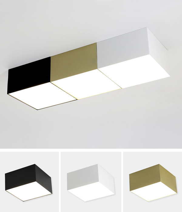 블록 사각 LED 직부 15W (블랙,화이트,골드)