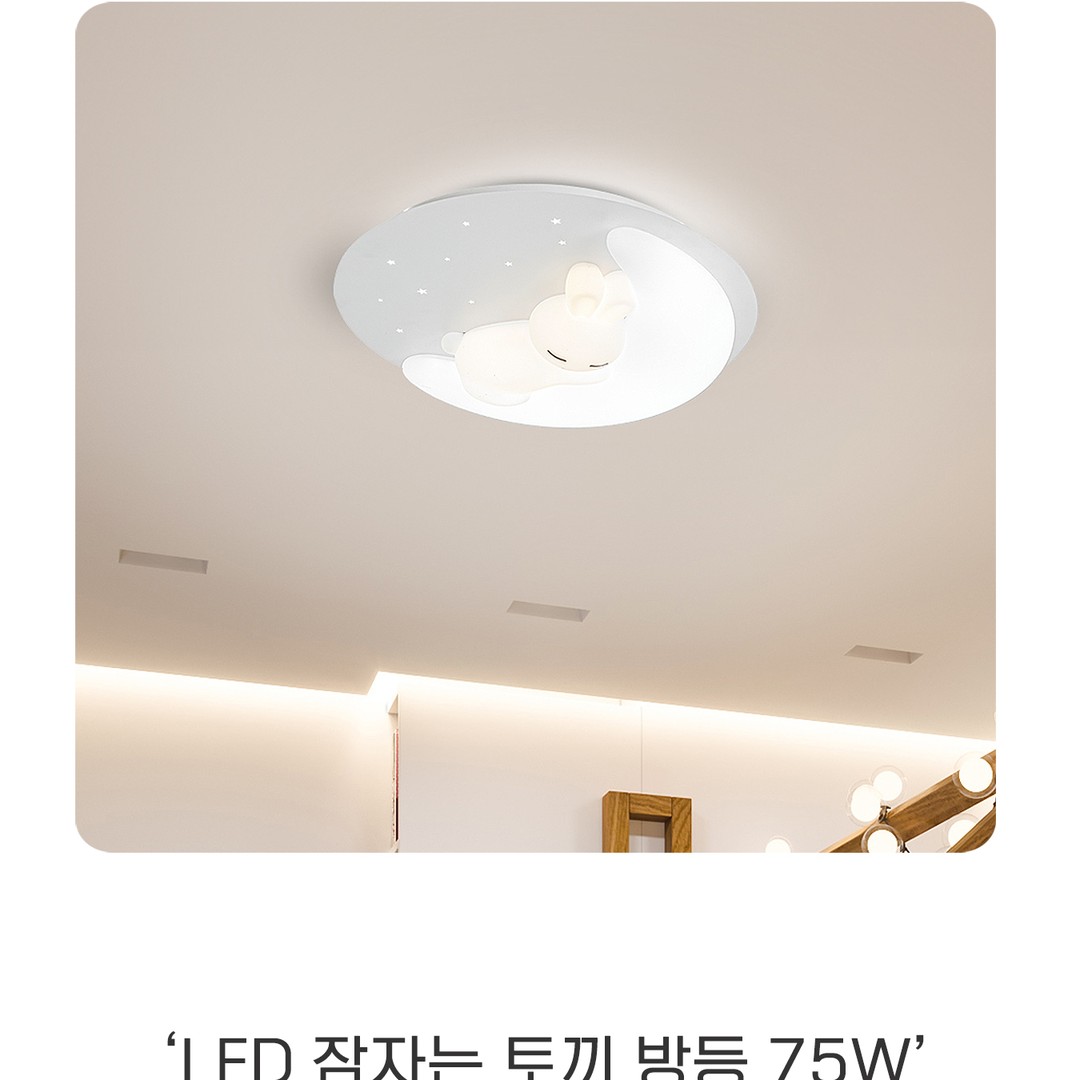 LED 슬립 래빗 리모컨 삼색디밍 방등 75W