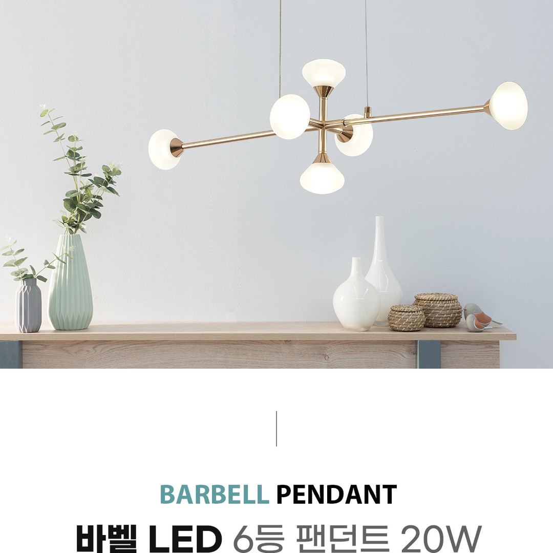LED 바벨 6등 팬던트 20W [2color]
